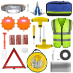 Car Emergency Roadside Assistance Kit Jumper Cable Tow Strap First Aid Supplies Multipurpose Pack Motorist Self-Defense Tool