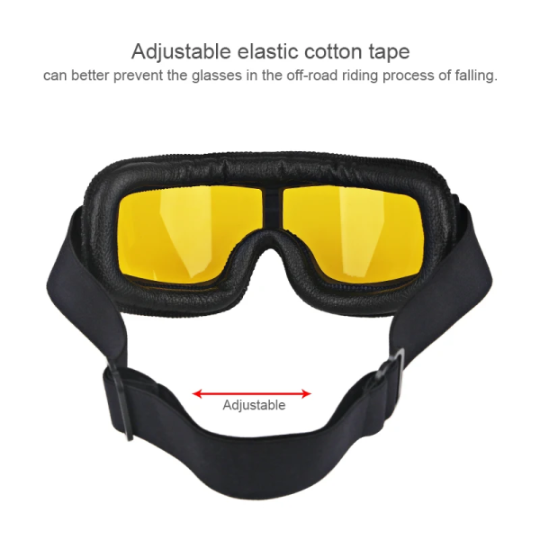 Motorcycle Helmet Goggles Retro Foldable Motorcycle Glasses Windproof Motocross Safety Glasses Vintage Leather Cycling Goggles