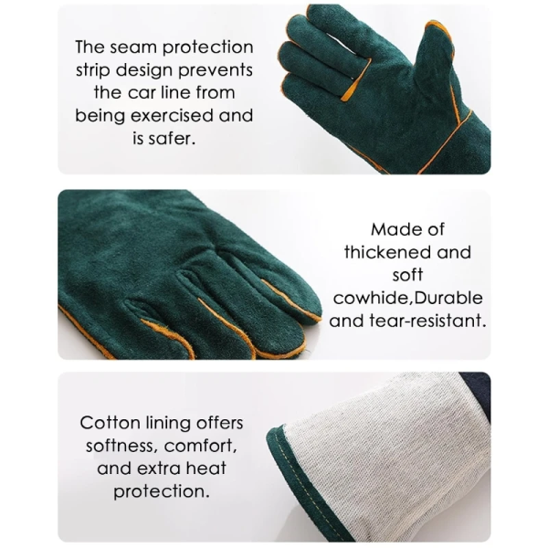 Anti-Bite Safety Gloves Leather Pets Grip Biting Protective Gloves for Catch Dog Cat Reptile Animal Grasping Training Gloves