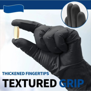 Black Disposable Nitrile Gloves 20/50/100Pack Latex Free Industrial Grade Safety Gloves for Cleaning Mechanic Automotive Tattoo