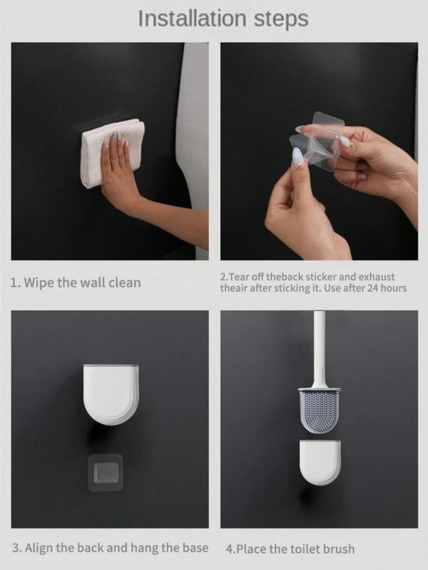 Toilet Brush and Holder Bathroom Toilet Brush Holder Set Silicone Toilet Brush