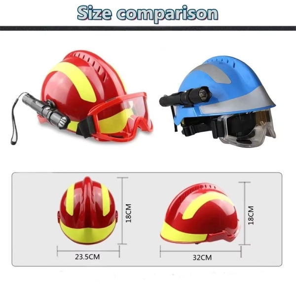 Firefighter Protective Helmetemergency Rescue Firefighting ABS Helmet with Headlamp and Gogglesf2 Safety Rescue Helmet