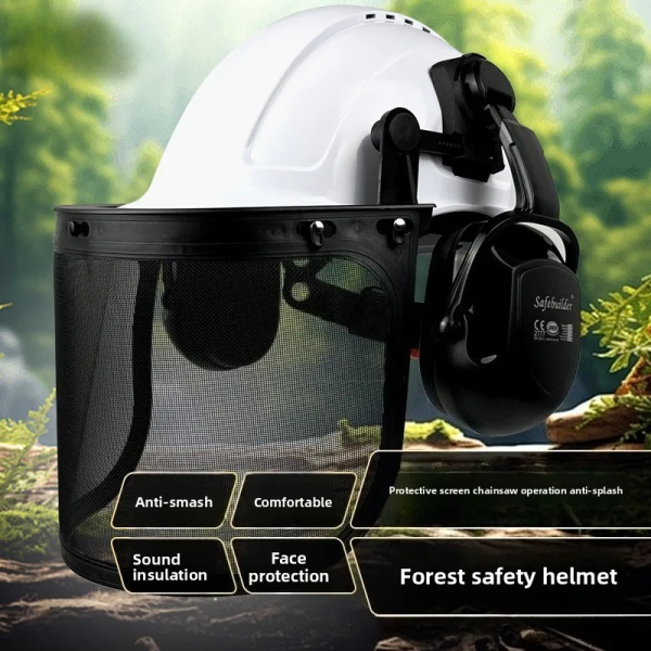 Protective Hard Hat Multifunctional Safety Helmet Steel Mesh Face Protection Lawn Mower Protective Equipment CE Forestry Helmet