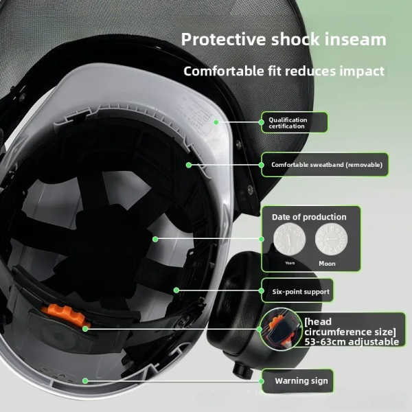 Protective Hard Hat Multifunctional Safety Helmet Steel Mesh Face Protection Lawn Mower Protective Equipment CE Forestry Helmet