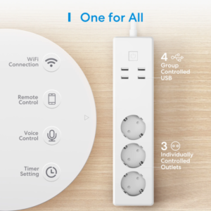 Homekit Wifi Power Smart Plug Strip EU/UK Plug with 4 USB Port 3 Socket Multi-Plug Power Strip Multi Outlet Support Alexa