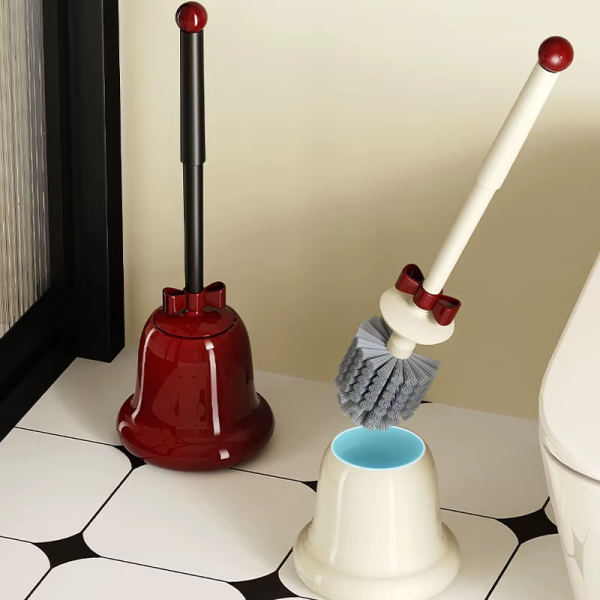 Bell Toilet Brush Toilet No Dead Angle with Base Bathroom Special Brush Set Bathroom Accessories Silicone Toilet Brush