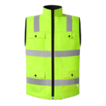 Hi Vis Vest Winter Fleece Lining Reflective Vest for Men Waterproof with Multi Pockets Safety Workwear Sleeveless Waistcoat