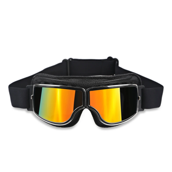 Motorcycle Helmet Goggles Retro Foldable Motorcycle Glasses Windproof Motocross Safety Glasses Vintage Leather Cycling Goggles