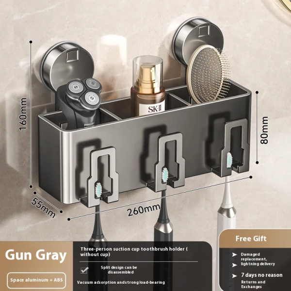 Suction Cup Towel Rack, Bathroom Non-Punching Bath Towel Rack, Bathroom Rack Integrated Toilet Hook Towel Hanging Rod